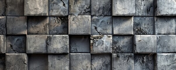 Sticker - Concrete Block Texture Background, 4K hyperrealistic photo