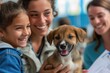 © AIproduction - Animal Shelter Adoption: Family and Happy Puppy