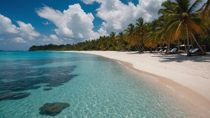 Wall Mural - cinematic view of a tropical beach photography for bac background