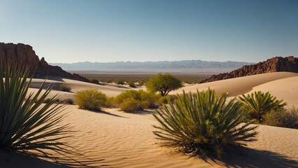 Sticker - cinematic view of a desert oasis photography for backg background