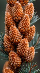 Wall Mural - pine cones on a tree that is from the pine tree.