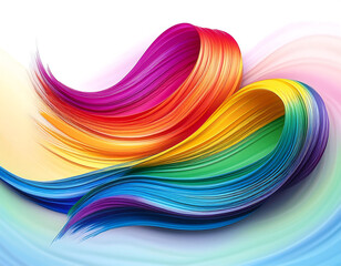 Aufkleber -  Abstract Color Brush Stroke- A vibrant, swirling brush stroke design with colorful ribbons _1(15)