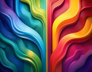 Aufkleber -  Background Color Abstract Design Stripe- A retro abstract background with colorful stripes,_1(38)