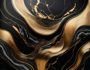  Black Marble with Gold Abstract- A luxurious background featuring black marble with gold pa_1(66)