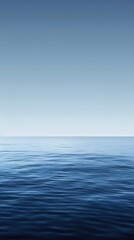 Poster - Endless blue sea meets clear sky, creating a serene seascape for relaxation and mindfulness. Gradient colors and gentle waves add to the peaceful scene. Perfect for travel or desktop wallpapers