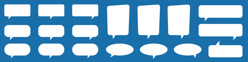 Poster - Set of speech bubbles. Speak bubble text, cartoon chatting box, message box. Blank empty speech bubbles.