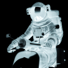 Wall Mural - astronaut the delivery guy jumping fast