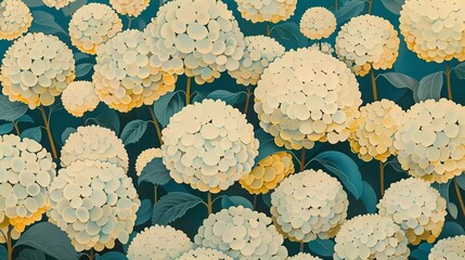 Wall Mural - pattern with hydrangea flowers