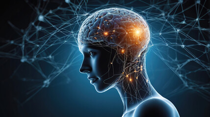 Poster - Human brain Networks and communication concept