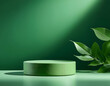 © fotoluigi868 - Green Podium Background Platform Product- A nature-inspired podium with a green background,_1(230)