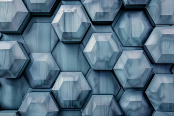 Wall Mural - A close up of a pattern of hexagons futuristic abstract background