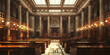 © Lila Patel - Congressional Chamber: A large legislative hall, filled with rows of wooden chairs and a dais at the front, where lawmakers debate and pass laws.