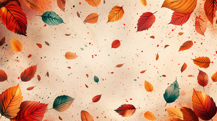 High-quality autumn illustration with minimalistic falling leaves and warm colors.

