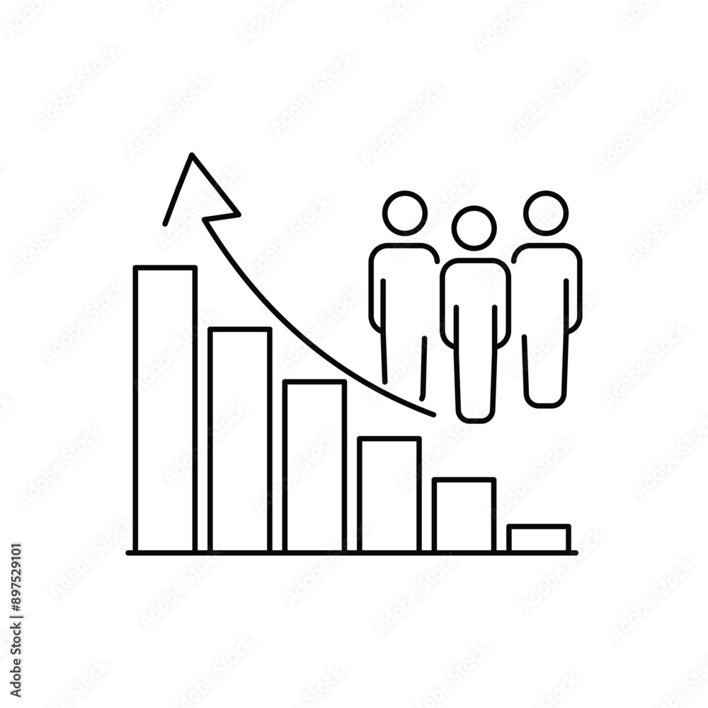 population growth icon, increase social development, global demography ...