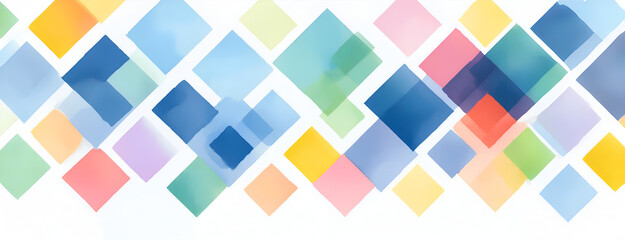 Aufkleber - abstract watercolor diamond pattern on white background