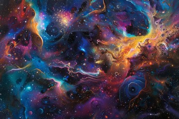 Iridescent colorful abstract mystical galactic dreams cosmos texture background