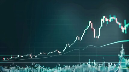 Wall Mural - Elegant and simple stock chart with a smooth upward slope, indicating steady price growth.