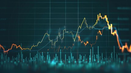 Wall Mural - Elegant stock chart with a smooth upward trend, indicating steady stock price increase.