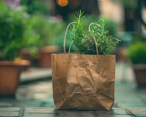 Sustainable Branding: Eco-Friendly Paper Bag Used for Planting - Sony A7 IV