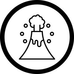 Sticker - Volcano Icon Design