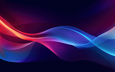 Poster - Vibrant abstract blue and red waveform with fluid motion and colorful gradients.