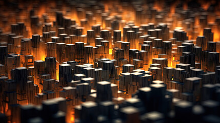 Poster - Abstract background with structure of cubes. Colorful cubes texture for technology backdrop.