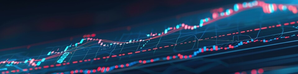 Wall Mural - Graph depicting a positive correlation between stock prices and trading volume, emphasizing strong investor activity.