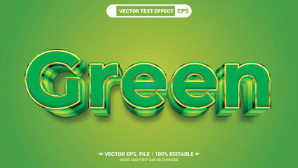 Poster - Green 3d editable vector text style effect