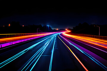 Wall Mural - night traffic in the city