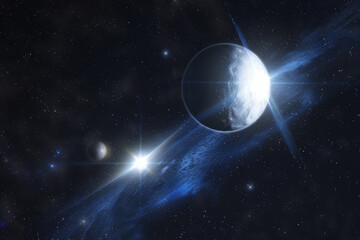Wall Mural - an image depicting the binary nature of sirius, showcasing both sirius a and its faint companion, si