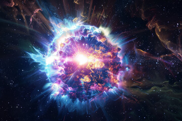 Wall Mural - the awe-inspiring explosion of a supernova, illustrating the moment a star undergoes a catastrophic 