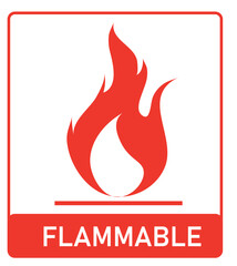 Flammable Danger Symbol: Vector Illustration Isolated on White Background