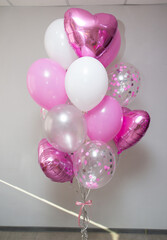 Wall Mural - set of pink and white balloons on white background