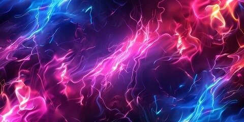 Wall Mural - Dynamic neon light streaks create a vibrant, colorful abstract energy background with electric vibes.