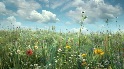 Sticker - Natural meadow of wild flowers