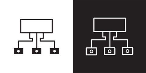 Poster - Type hierarchy icon. Thin linear type hierarchy outline icon from technology collection, type hierarchy, type, business glyph icons isolated on white background. Black vector type hierarchy sign,