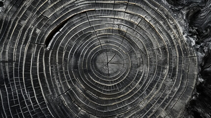 Close-up of tree trunk rings, detailed