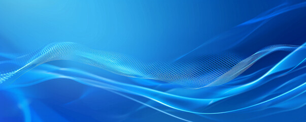 A bright blue background with a subtle pattern of intersecting lines, adding structure and interest to the design.