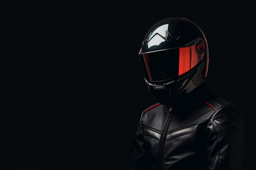 a person wearing a black helmet