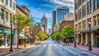 © Adisorn - Empty streets of downtown Raleigh, North Carolina, with closed shops and restaurants, during the COVID-19 pandemic, highlighting the economic impact on local businesses.