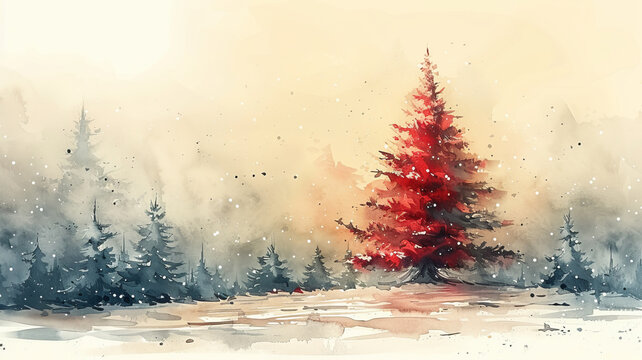 create a drwaing of a christmas tree with presend, generative ai