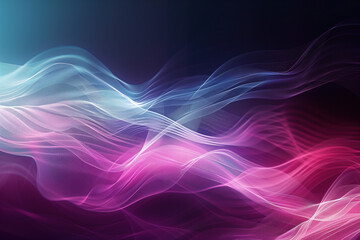 Wall Mural - Neon waves of bright colors on a dark background, creating a sense of light and movement.