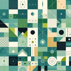 Modern art style geometric background. AI generated illustration