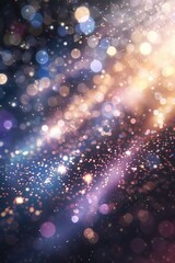 Wall Mural - A colorful, starry sky with a lot of glitter. The sky is filled with many small, bright stars and the glitter adds a sparkling effect. Scene is one of wonder and excitement