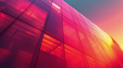 Canvas Print - Close Up of Modern Office Building With Numerous Windows