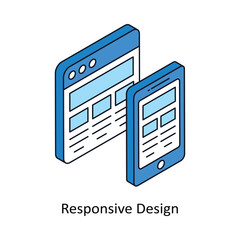 Fototapete - Responsive Design Isometric style icon. Symbol on White background EPS 10 File