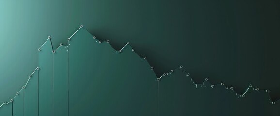 Sage green canvas with a minimalist market rise graph,