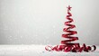 © TheWaterMeloonProjec - Ribbon Christmas tree on white backdrop