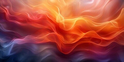 Wall Mural - Dynamic abstraction with flowing colors resembling smoke or waves in fabric, creating mesmerizing effect