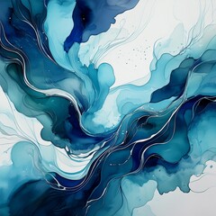 Wall Mural - Dark Blue and Cyan (1)